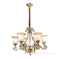 Small Copper Chandelier Lamp with 6 Lights